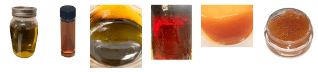  6 different pictures of cannabis products made with Comerg PURE5 extraction tech.