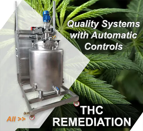 a simple banner with cannabis and a THC remediation equipment system on it