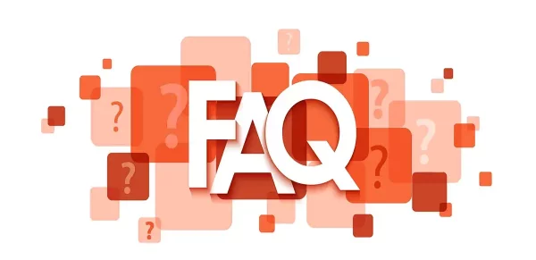 Faq banner in orange color and effects
